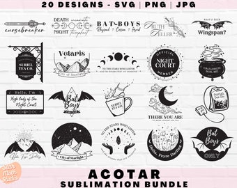 Officially Licensed - 20 ACOTAR Svg Bundle, ACOTAR Cut Files For Cricut, ACOTAR Designs For Sublimation,  Shirts, Stickers