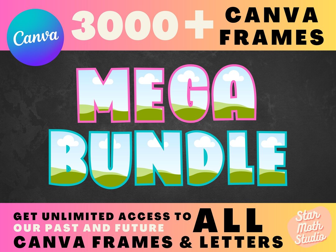 ENTIRE STORE Canva Frames Bundle, Editable Canva Templates, Easy Drag ...