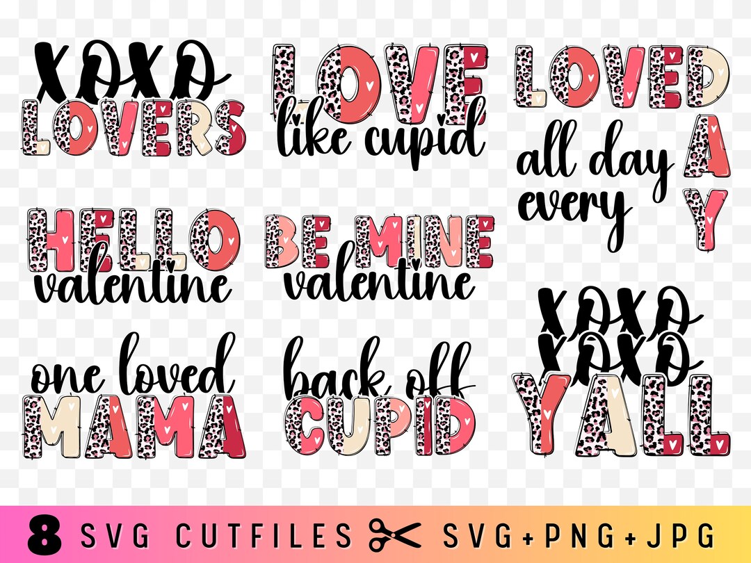 8 Valentines Day Doodle Quote Svg Bundle, Valentine Cut Files for ...