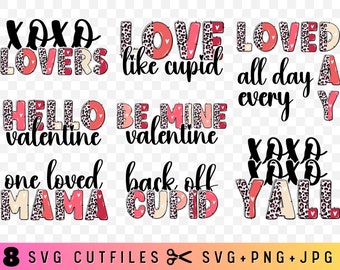 8 Valentines Day Doodle Quote svg Bundle, Valentine Cut Files For Cricut, Love designs for shirts, stickers, sublimations