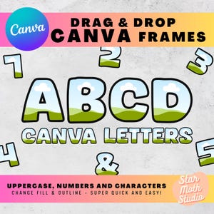 CANVA LETTERS ALPHASET - Fill Your Own, Drag and Drop, Fillable Alphabet Bundle, Editable Font, Make Your Own Png, Canva Frame Designs