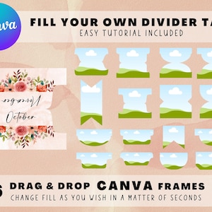 Make Your Own Planner Divider TABS on CANVA, Custom Canva Frames, Drag and Drop Canva Template, Index Tabs, Journal Tabs, Bible Tabs