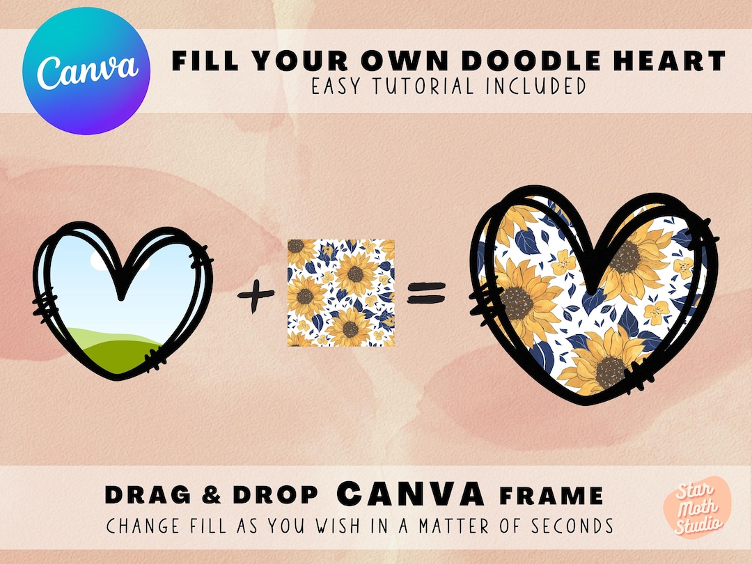 Add Your Own Pattern Love Heart, Create Digital Design Elements CANVA ...