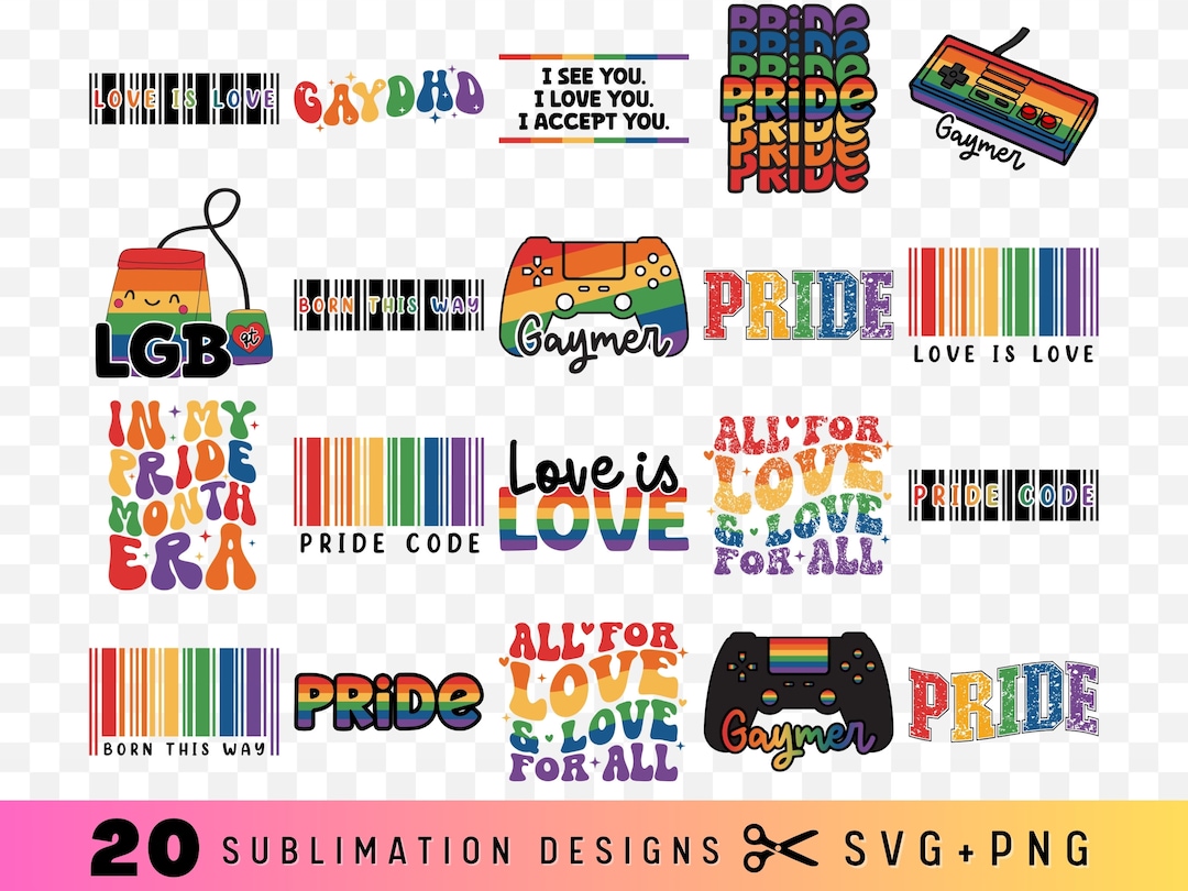Pride Month Sublimation Design Bundle - Gay Pride Svg Files, Love is ...