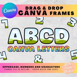 CANVA LETTERS ALPHASET - Fill Your Own, Drag and Drop, Fillable Alphabet Bundle, Editable Font, Make Your Own Png, Canva Frame Designs