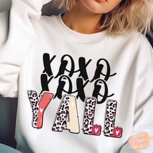 Valentines Day Doodle Quote svg Bundle, Xoxo Y&#39;all, Valentine Cut Files For Cricut, Love designs for shirts, stickers, sublimations
