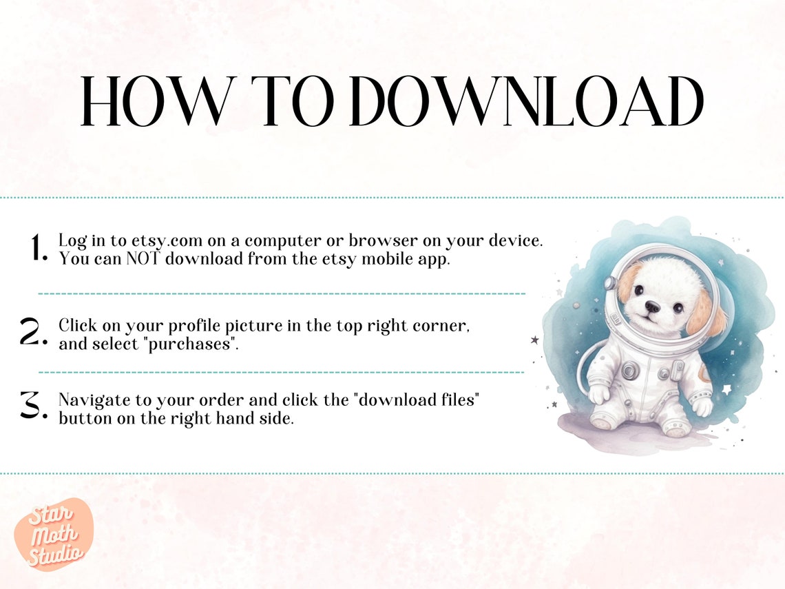 20 PNG Watercolor Adorable Space Astronaut Puppies Clipart Set, Fantasy ...