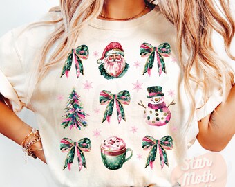 Coquette Christmas PNG: Vintage Holiday Sublimation (Digital Download)