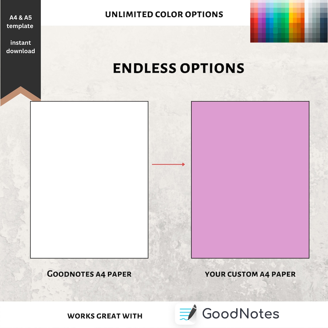 Goodnotes Templates A4 Paper A5 Custom Color Infinite Notebook Pages Rainbow Color Pages Etsy