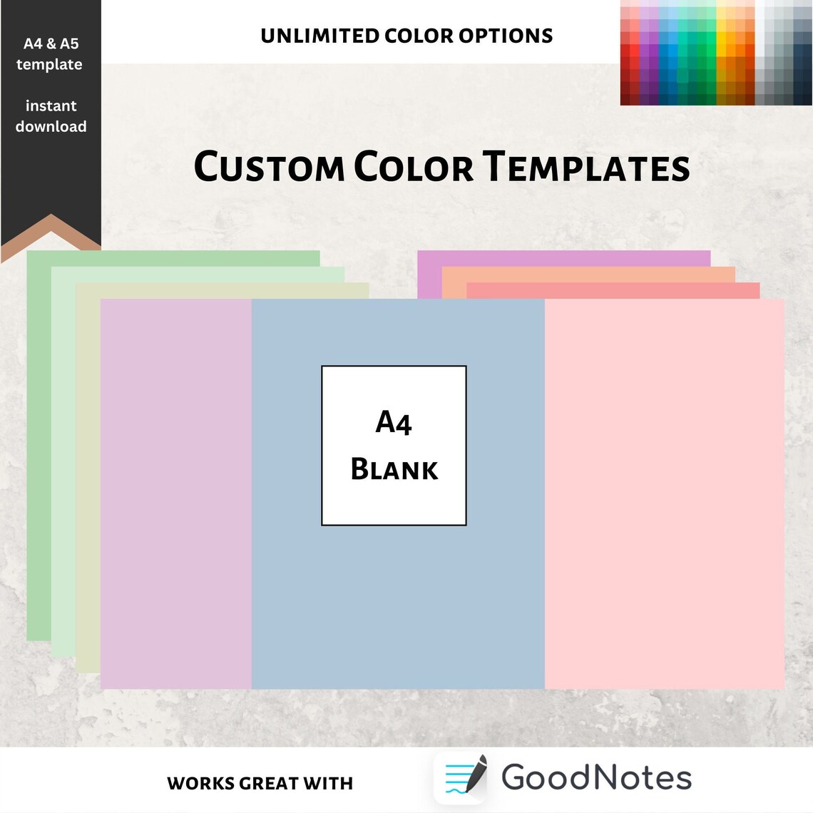 Goodnotes Templates A4 Paper A5 Custom Color Infinite Notebook Pages Rainbow Color Pages Etsy