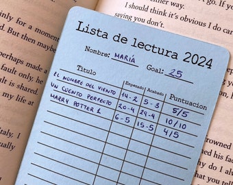 Marcapaginas Lista de lectura  / Regalos gusano lector / Marcador / Hecho a mano / Reseña / Opinion libros / Puntuacion / Regalo Sant Jordi