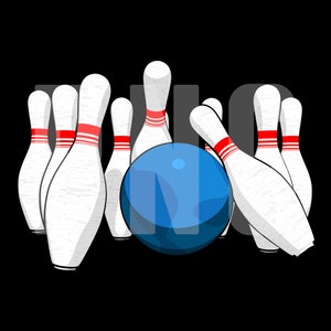 PNG für Print on Demand und mehr " Bowling " mit transparentem Hintergrund