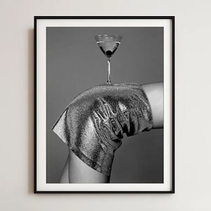 Champagne on Back Wall Art Bar Cart Decor Champagne Poster Feminist Art Vintage Print Girly Wall Art Wall Prints Trendy Bar Cart Art Digital
