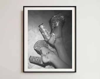 Black & White High Heel Print: Vintage Fashion Photography (Digital Download)