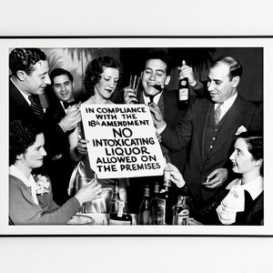 Prohibition Era Art Print: Speakeasy Bar Decor (Digital Download)