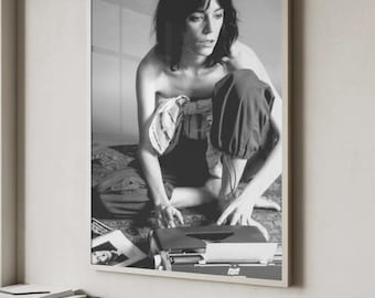 Patti Smith Poster, Black and White Feminist Music Art Print, Digital Download, Punk Wall Decor, Printable Music and Feminism Artwork