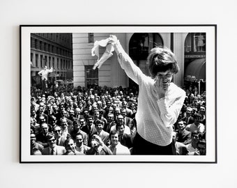 Vintage Photography, 1969 The History of No Bra Movement, Black and White, Feminist Wall Art, Feminism Art Print, Women Empowerment Poster