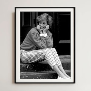 Princess Diana Print, Black and White, Princess Diana Iconic Print, Poster, Feminist Print, Vintage Photo, Princess Diana Poster, Home Decor