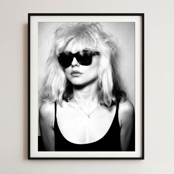 Debbie Harry print, zwart-wit poster, Blondie Debbie Harry, Debbie Harry vintage foto, Debbie Harry foto, Debbie Harry Blondie