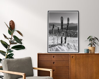 Vintage Apres Ski Print | Vintage Ski Art & Home Decor | Antique Ski Poster for Mountain House Wall Art
