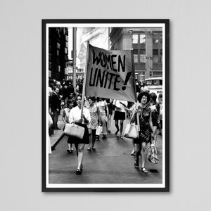 Women Unite Print, Girl Power Poster, Vintage Wall Decor, Women Empowerment, Feminist Wall Art, Sisterhood Poster,  Empowerment Gift