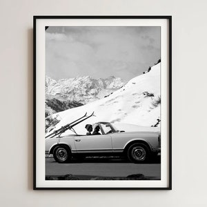 Vintage Ski Photo Print,  Digital Download, Printable Art, Ski Poster, Mountain House Wall Art, Ski Home Decor, Ski Wall Decor, Ski Poster