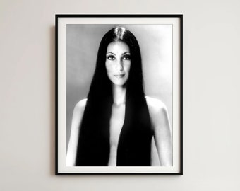 Vintage Cher Photo Poster: Black and White Feminist Wall Art