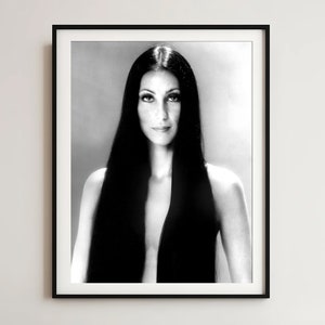 Vintage Cher Photo Poster: Black and White Feminist Wall Art