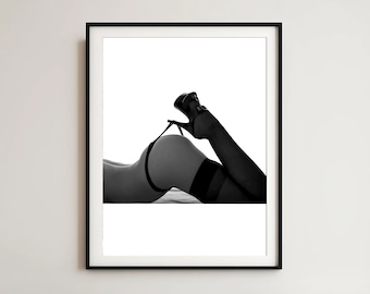 High Heels Fashion Print: Black and White Glamour (Digitaler Download)