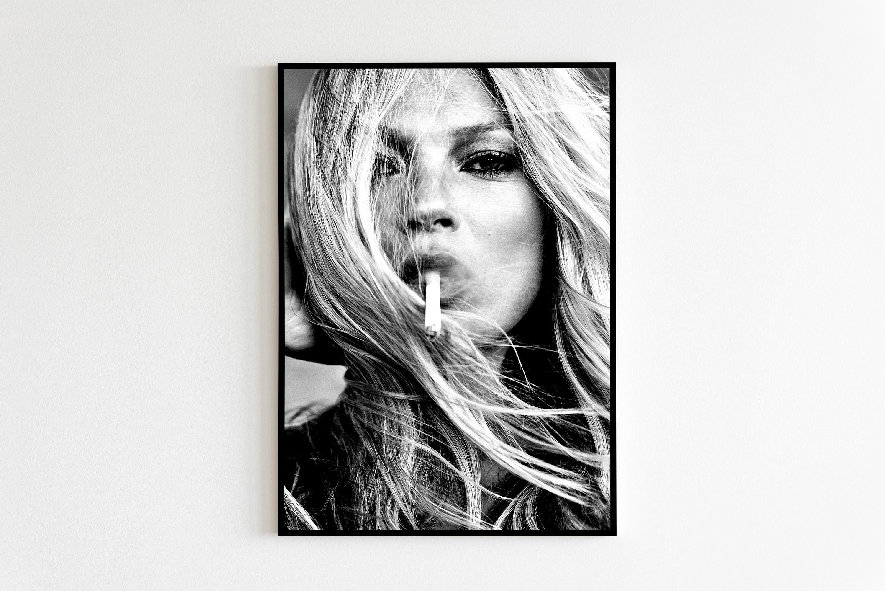 Kate Moss Poster: Black & White Fashion Print (digital Download