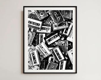 Retro Cassette Tape Print: Music Pop Art Decor (Digital Download)