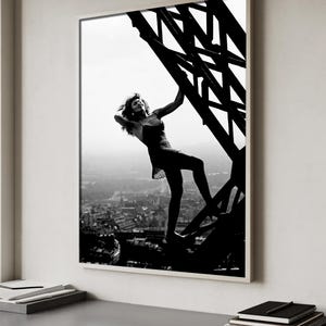 Tina Turner Eiffeltoren zwart-wit print | Vintage muziekposter muurkunst | Retro woondecoratie | Digitale download