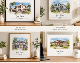 Custom House Portrait Watercolor | Personalized Home Portrait | Housewarming Gift | Realtor Closing Gift | New Home Gift | Custom Home