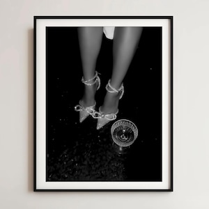 Elegant Woman Drinking Wine Wall Art - Printable Feminist Poster, Bar Cart Decor, Teen Girl Urban Art, Alcohol-Themed Print