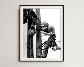 The Kiss of Life Photo Print: Vintage Black & White Wall Art (Digital Download)