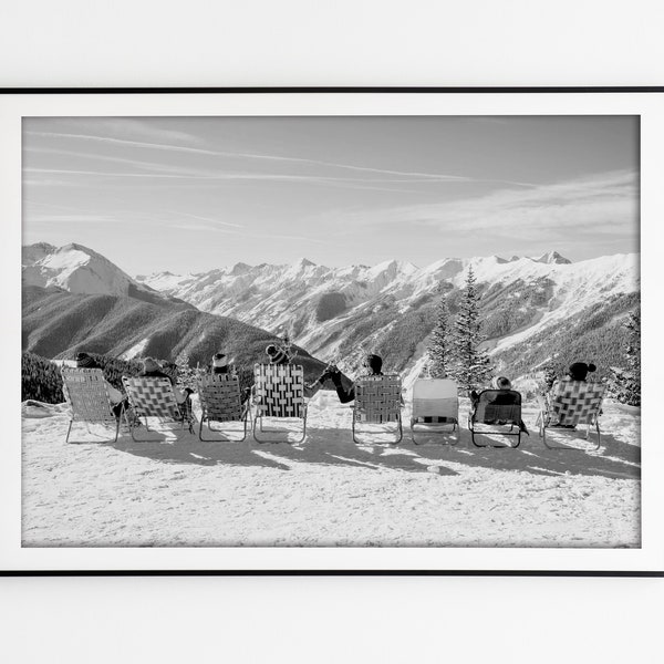 Vintage Apres Ski Photo Print, Summer Spring Skiing, Printable Art Print, Vintage Ski Art, Ski Home Decor, Ski Lodge Wall Decor, Ski Poster