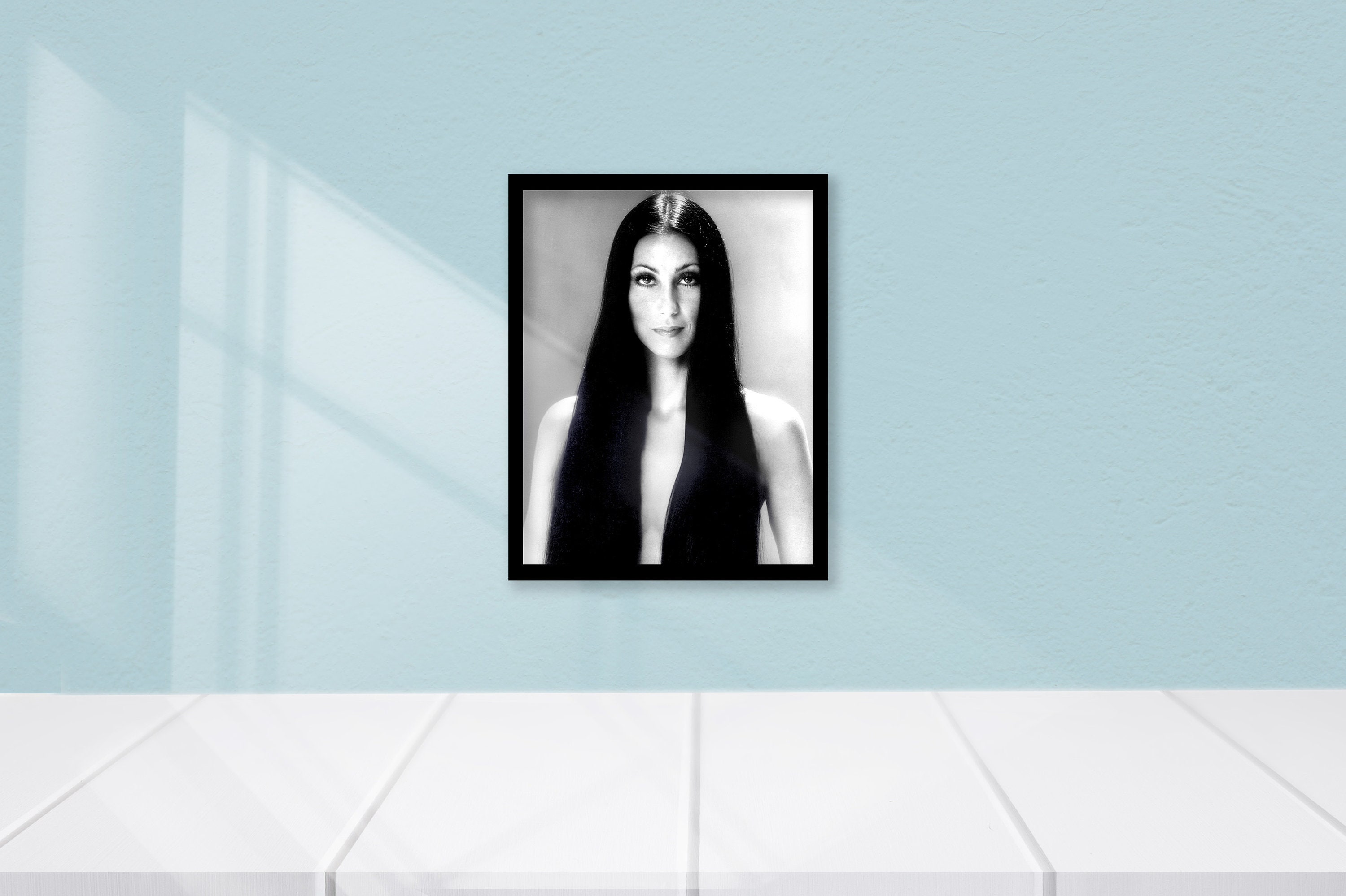 Vintage Cher Photo Poster: Black and White Feminist Wall Art