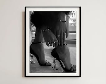 High Heels Fashion Print: Black and White Photography (Digital Download)