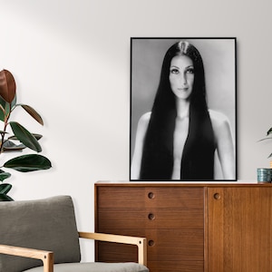 Vintage Cher Poster: Feministische Schwarzweiß-Musik (Digitaler Download)