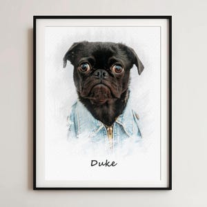 Custom Watercolor Pet Portrait: Unique Dog Art Print (Digital Download