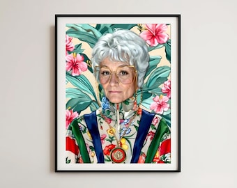 Sophia - Sophia Petrillo - Acrylbild - Estelle gettv - Kunstdruck - Golden Girls - Tropisch - Golden Girls Sophia - 80er Jahre Kunst - Mode