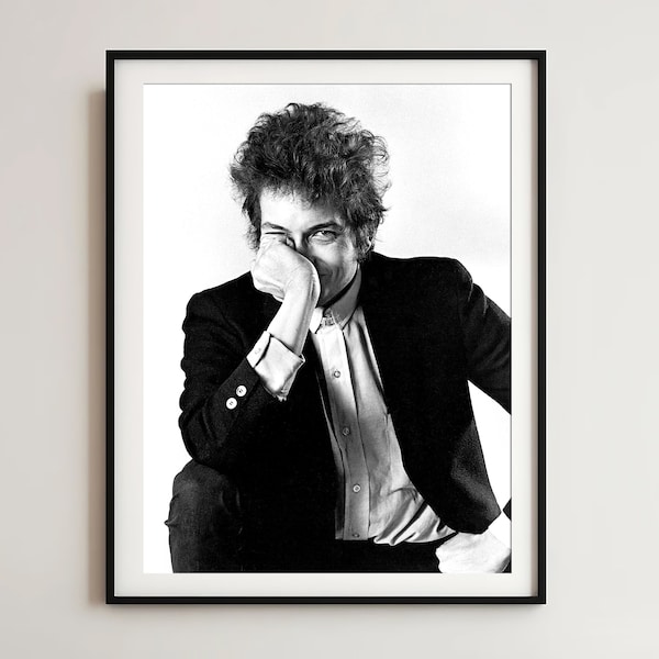 Bob Dylan Poster, Black and White, Bob Dylan Wall Art, Bob Dylan Print, Vintage Photo, Bob Dylan Music Poster, Canvas Wall Art, Home Decor