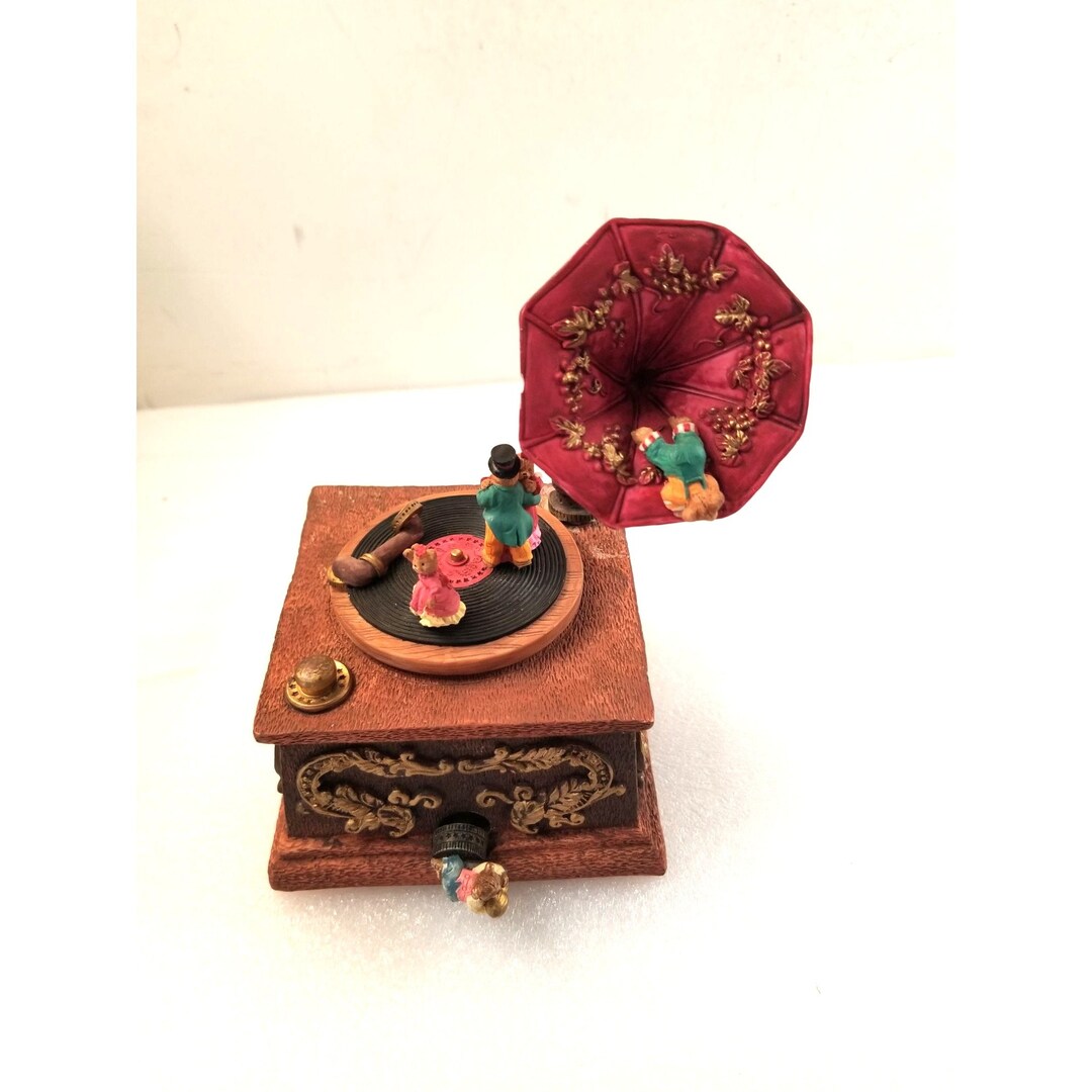 Vintage Christmas Gramophone Music Box Bears Plays Have Yrself Etsy