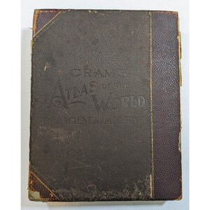 Antique 1901 Cram's Atlas of the World Ancient and Modern New Census Edition HTF