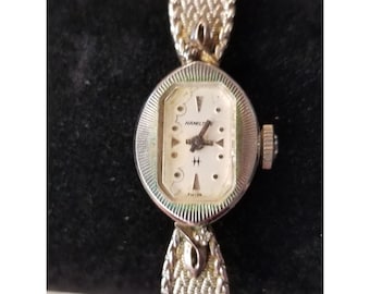 Vintage Hamilton Ladies Watch 10K GF Bezel Genuine Diamonds 17 Jewel Mechanical