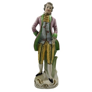 Antique 10&quot; Porcelain Victorian/Colonial Gentleman Figurine