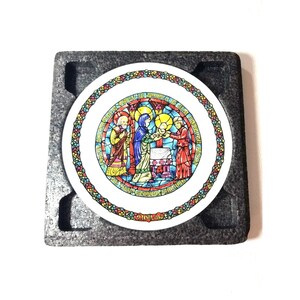 Vintage Darceau~Limoges Noel Vitrail~Stained Glass Plate 4~The Purification 1978