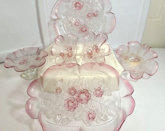 Mikasa Rosella 5 Piece Serving Set Relish Hostess Compote Bowls Platter Dish Set