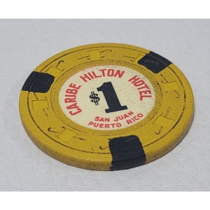 Seltenes Caribe Hotel San Juan San Juan Porto Rico Kasino Chip Historisches Hotel HTF