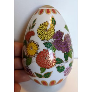 Vintage 1988 The Franklin Mint Brand &quot;Satsuma&quot; Porcelain Egg w/o Stand